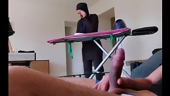 Wow! Watch As He Reveals His Penis To A Muslim Maid!